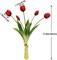 15pcs Artificial Tulips Flowers, Latex Bouquet, Fake Tulips for Office Wedding Party Home Kitchen Garden Decoration(Red,15pcs)